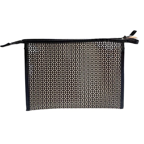 Mor Black & White Geometric Pattern Zip-Up Makeup Bag - Picture 2 of 7